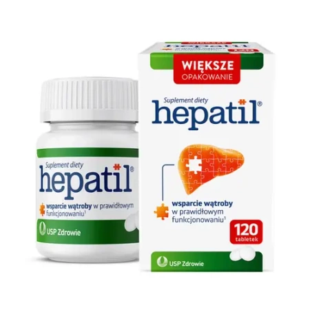 Hepatil 120 tabletek wspiera prawidłowy metabolizm tłuszczów i funkcjonowanie wątroby
