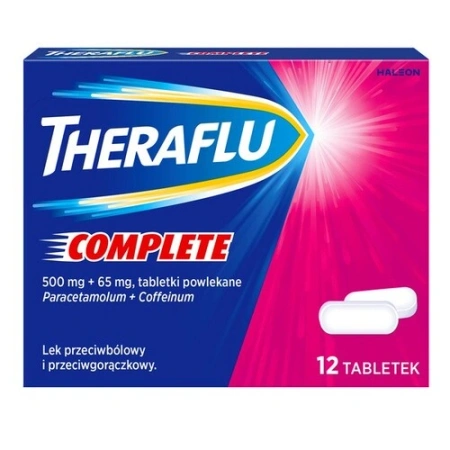Theraflu Complet 12 tabletek – na ból, gorączkę i objawy przeziębienia