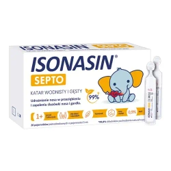 ISONASIN SEPTO na katar wodnisty i gęsty, roztwór do udrażniania nosa 20 ampułek po 5 ml