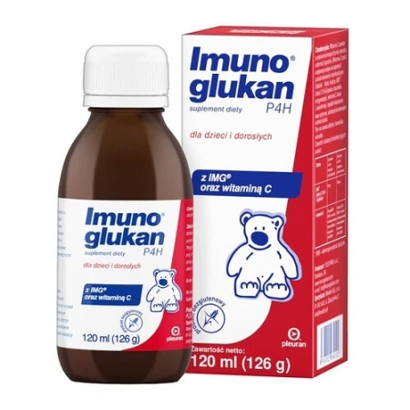 Imunoglukan P4H – suplement diety na odporność z IMG® i witaminą C, 120 ml