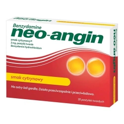 Benzydamine Neo-Angin cytrynowy 20 pastylek – lek na ból gardła