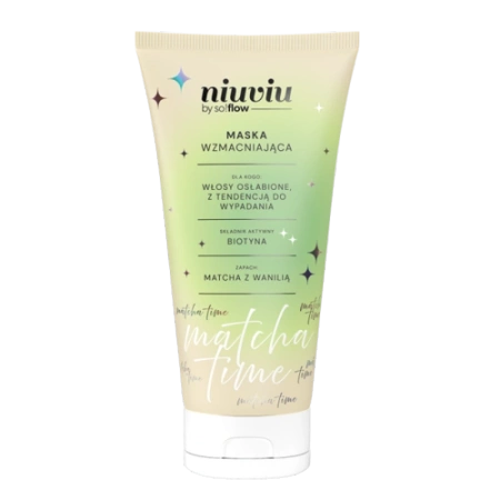 Niuviu By So!flow Matcha Time Maska do włosów nawilżająco-wzmacniająca z biotyną i matchą 200 ml