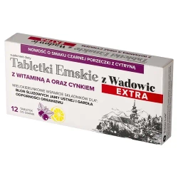 Tabletki Emskie Z Wadowic Extra porzeczkowa 12 tabletek