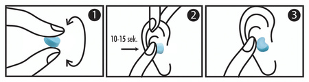 Stopery do uszu formowane wielorazowe Mold 6P niebieskie 6 par HASPRO