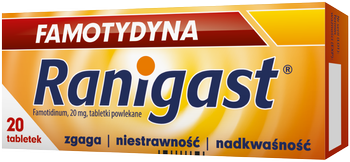 Famotydyna Ranigast 20 mg x 20 tabl.
