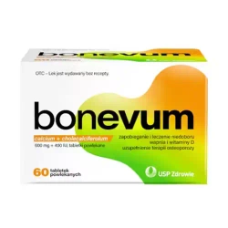 Bonevum 600 mg + 400 IU – 60 tabletek powlekanych – Wapń i witamina D₃ dla zdrowych kości
