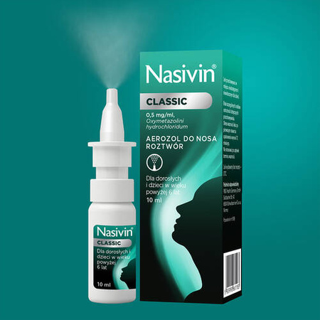 Nasivin Classic 0,05% aerozol 10 ml