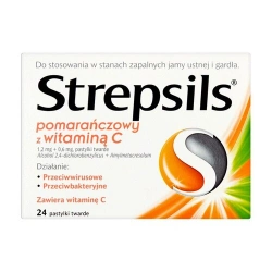 Strepsils pomarańczowy z witaminą C 24 pastylki do ssania