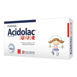 Acidolac Junior o smaku truskawkowym 20 misio-tabletek