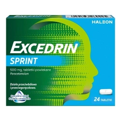 Excedrin Sprint – lek przeciwbólowy i przeciwgorączkowy z paracetamolem 24 tabletek