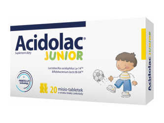 Acidolac Junior Biała Czekolada 20 misio-tabletek