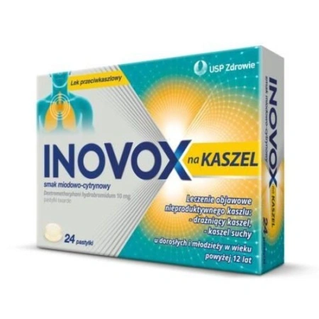 Inovox na kaszel smak miodowo-cytrynowy 24 pastylki – lek przeciwkaszlowy