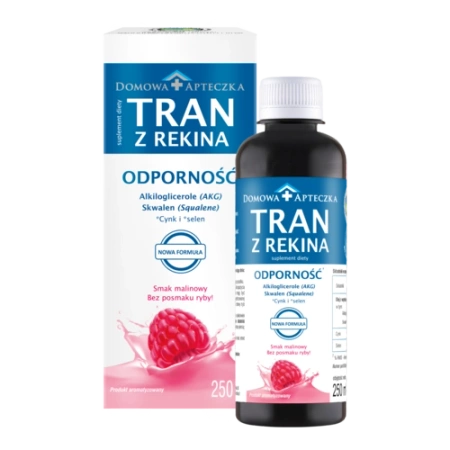 Tran z rekina o smaku malinowym 250 ml