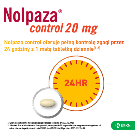 Nolpaza control 20 mg 14 tabletek