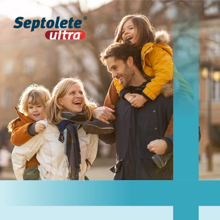Septolete ultra o smaku cytryny i czarnego bzu 16 pastylek do ssania
