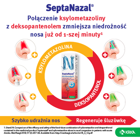 Septanazal dla dorosłych 1 mg+50 mg/ml aerozol do nosa 10ml