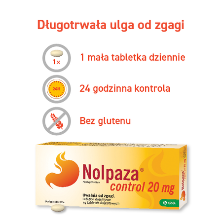 Nolpaza control 20 mg 14 tabletek