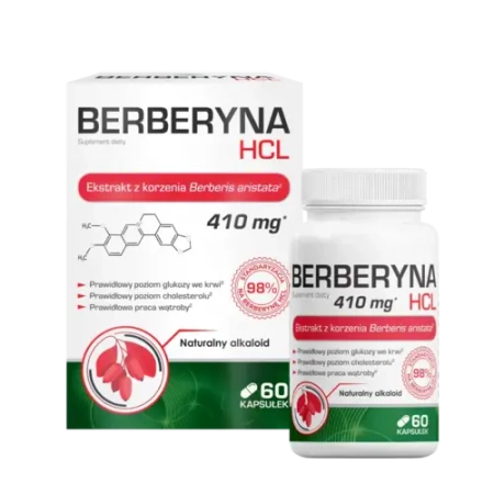 Berberyna HCL–Naturalne wsparcie dla metabolizmu i zdrowia serca 60 kapsułek