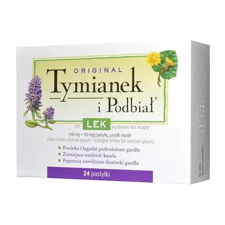 Tymianek i Podbiał x 24 pastylki do ssania