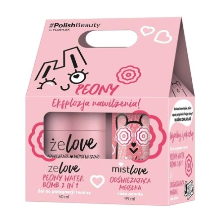 FLOS-LEK PEONY Eksplozja nawilżenia Zestaw Żel 2w1 50 ml + Mgiełka odświeżająca 95 ml