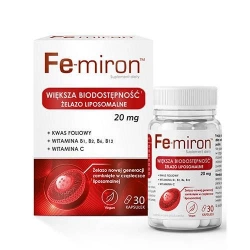 Fe-miron – wsparcie poziomu żelaza i redukcja zmęczenia 30 kapsułek Domowa Apteczka