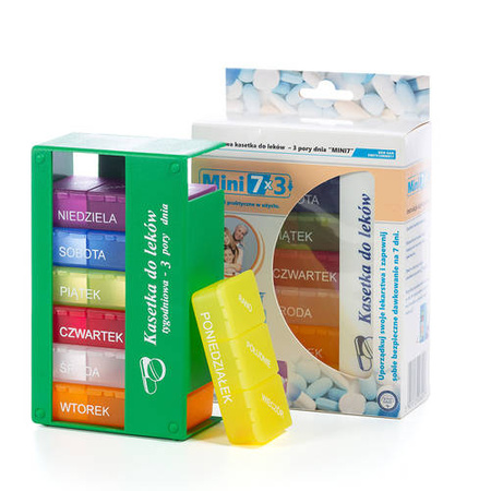 Kaseta  do leków tygodniowa 3-komorowa EL-COMP Mini 7x3 1 sztuka