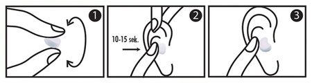 Stopery do uszu formowane wielorazowe Mold 6P białe 6 par HASPRO