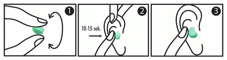Stopery do uszu formowane wielorazowe Mold 6P miętowe 6 par HASPRO