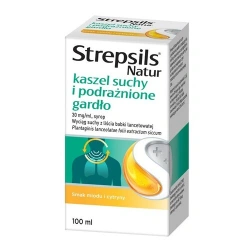 Strepsils Natur kaszel suchy i podrażnione gardło 100 ml – roślinny syrop łagodzący kaszel i podrażnienia