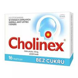 Cholinex bez cukru 16 pastylek do ssania
