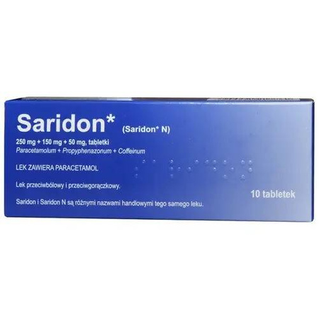 Saridon x 20 tabletek (import równoległy Delfarma)