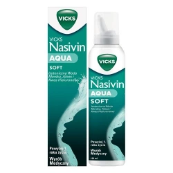 Vicks Nasivin Aqua Soft – spray do nosa z wodą morską, aloesem i kwasem hialuronowym 120 ml
