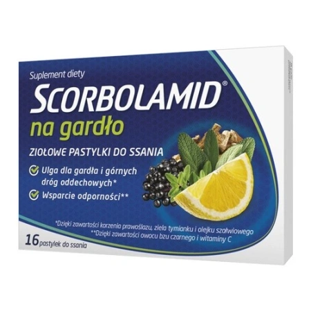 Scorbolamid na gardło 16 tabletek do ssania