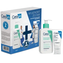 CeraVe do Skóry Suchej i Wrażliwej Zestaw: Żel Oczyszczający do Twarzy 236 ml + Krem Nawilżający 52 ml