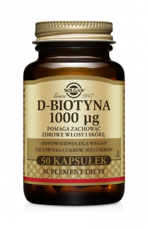 SOLGAR D-Biotyna 1000ug x 50 kaps.