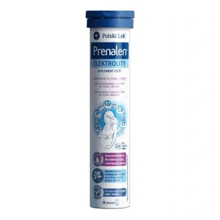 Prenalen Elektrolity 20 tabletek musujących - wspiera równowagę elektrolitową i układ nerwowy u kobiet w ciąży i karmiących