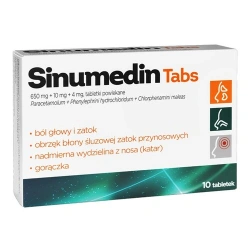 Sinumedin Tabs 10 tabletek – lek na przeziębienie i grypę