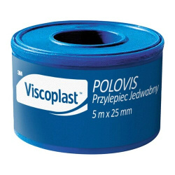 Viscoplast Polovis 5 m x 25 mm – wodoodporny jedwabny przylepiec medyczny