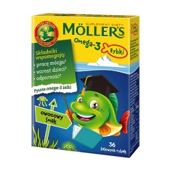 MOLLERS Omega 3 Rybki owocowe 36 żelek