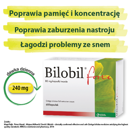 Bilobil Forte 80 mg 60 kapsułek