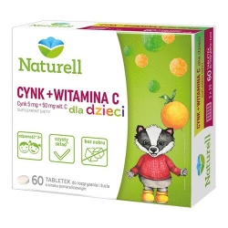NATURELL Cynk + Wit.C dla dzieci 60 tabletek