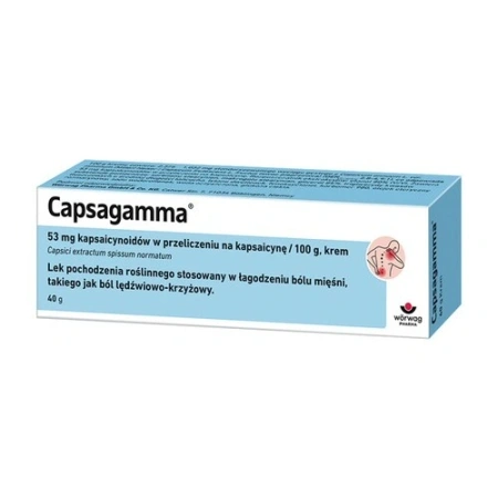 Capsagamma 40 g – krem roślinny rozgrzewający do łagodzenia bólu mięśniowego