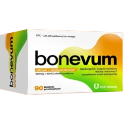 Bonevum 600 mg + 400 IU – 90 tabletek powlekanych – Wapń i witamina D₃ dla zdrowych kości