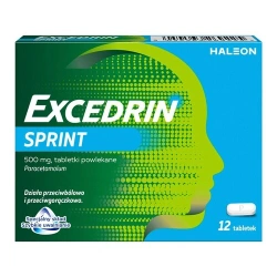 Excedrin Sprint – lek przeciwbólowy i przeciwgorączkowy z paracetamolem 12 tabletek