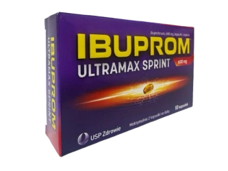Ibuprom Ultramax Sprint 600 mg 10 miekkich kapsułek - na ból i gorączkę