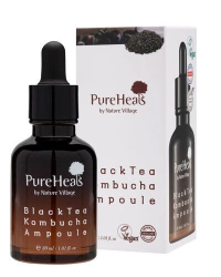 PureHeals Black Tea Kombucha – ampułka nawilżająco-odmładzająca do twarzy, cera normalna i mieszana 30 ml