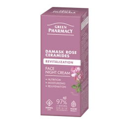 Green Pharmacy Róża damasceńska + Ceramidy krem do twarzy na noc–regeneracja i odżywienie skóry 50 ml