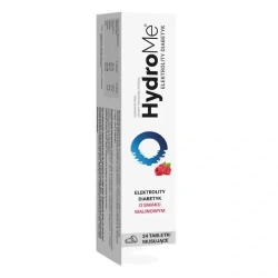 HydroMe Elektrolity Diabetyk malina 24 tabletki musujące – uzupełnienie elektrolitów dla diabetyków