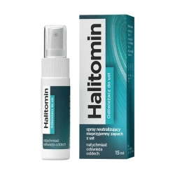 Halitomin – spray do ust z miętą i ksylitolem, odświeżający oddech, 15 ml