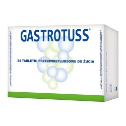 Gastrotuss 24 tabletki do żucia na refluks żołądkowy i krtaniowo-gardłowy